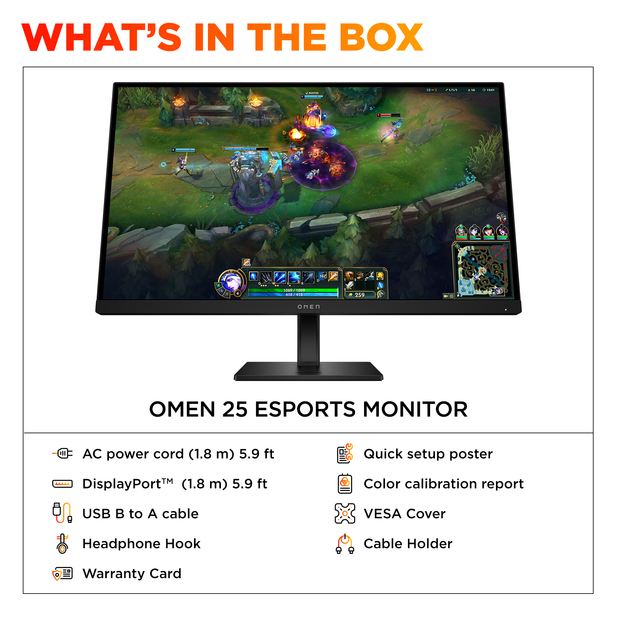 OMEN 24.5inch FHD 360Hz Gaming Monitor - OMEN 25 - 10