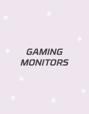 HyperX Gift Guide Panel - gaming monitors on Pink Holiday Background