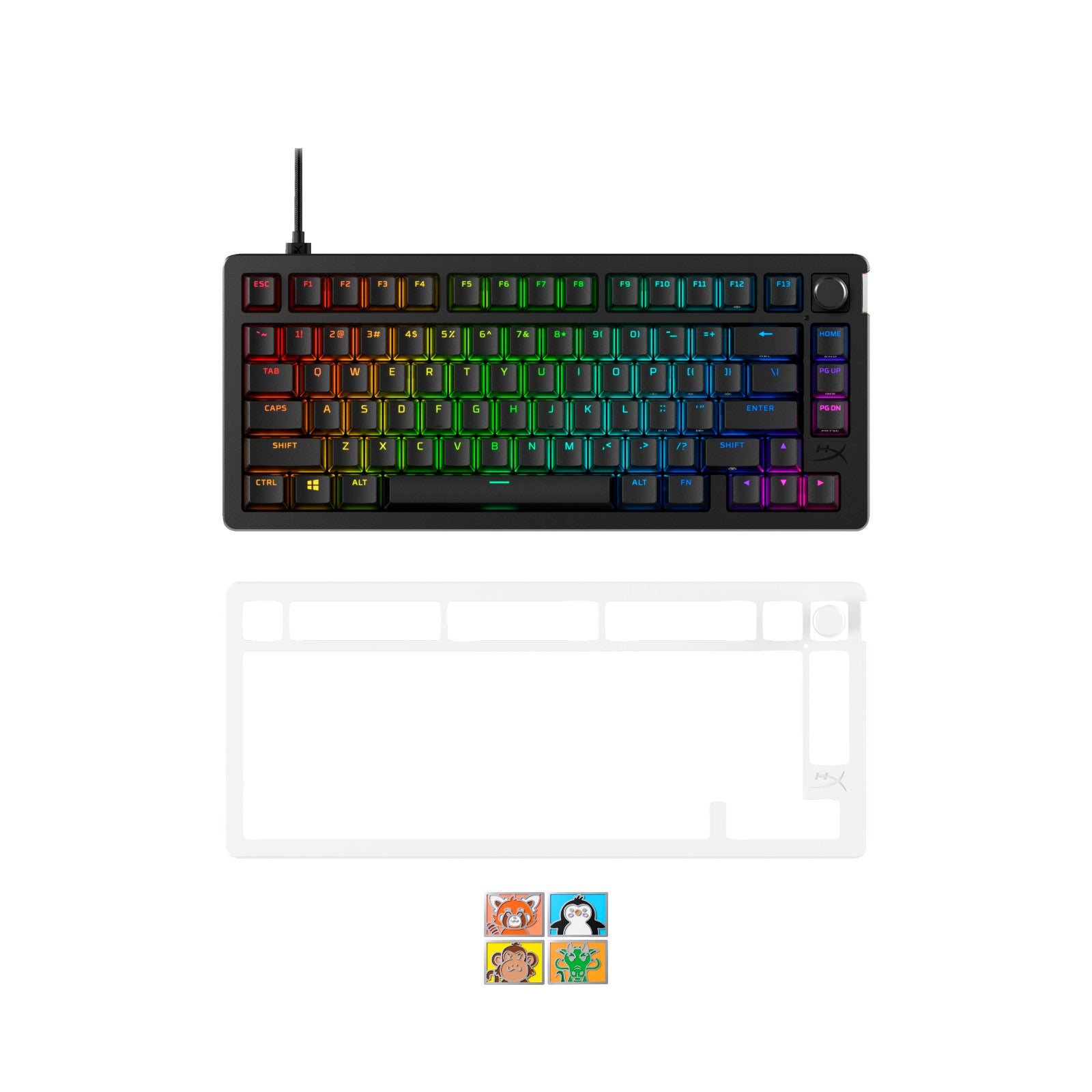 HyperX Bundle - Alloy Rise 75 + Top Plate + Badge Pack