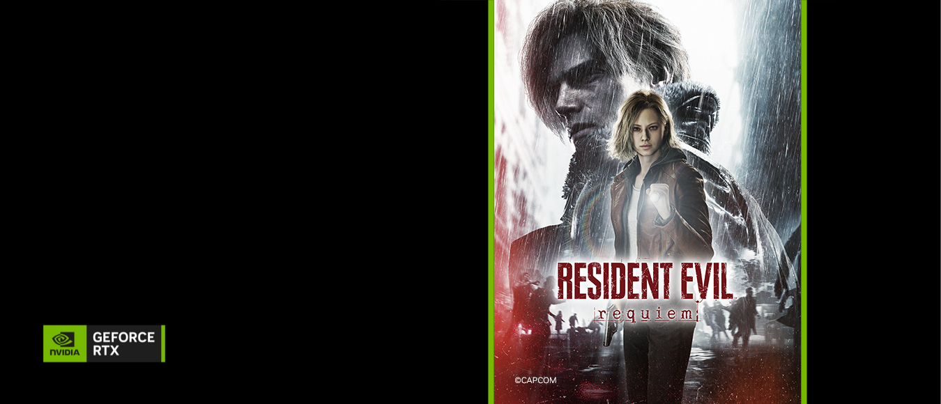 Promotional poster for 'Resident Evil: Degeneration' with characters and NVIDIA GeForce RTX logo.