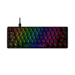 HyperX Alloy Origins 60 Gaming Mechanical Keyboard showing the front side view featuring the box contents