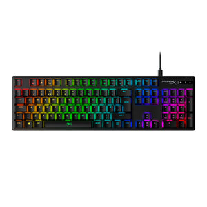 HyperX Alloy Origins mechanical gaming keyboard displaying RGB lighting