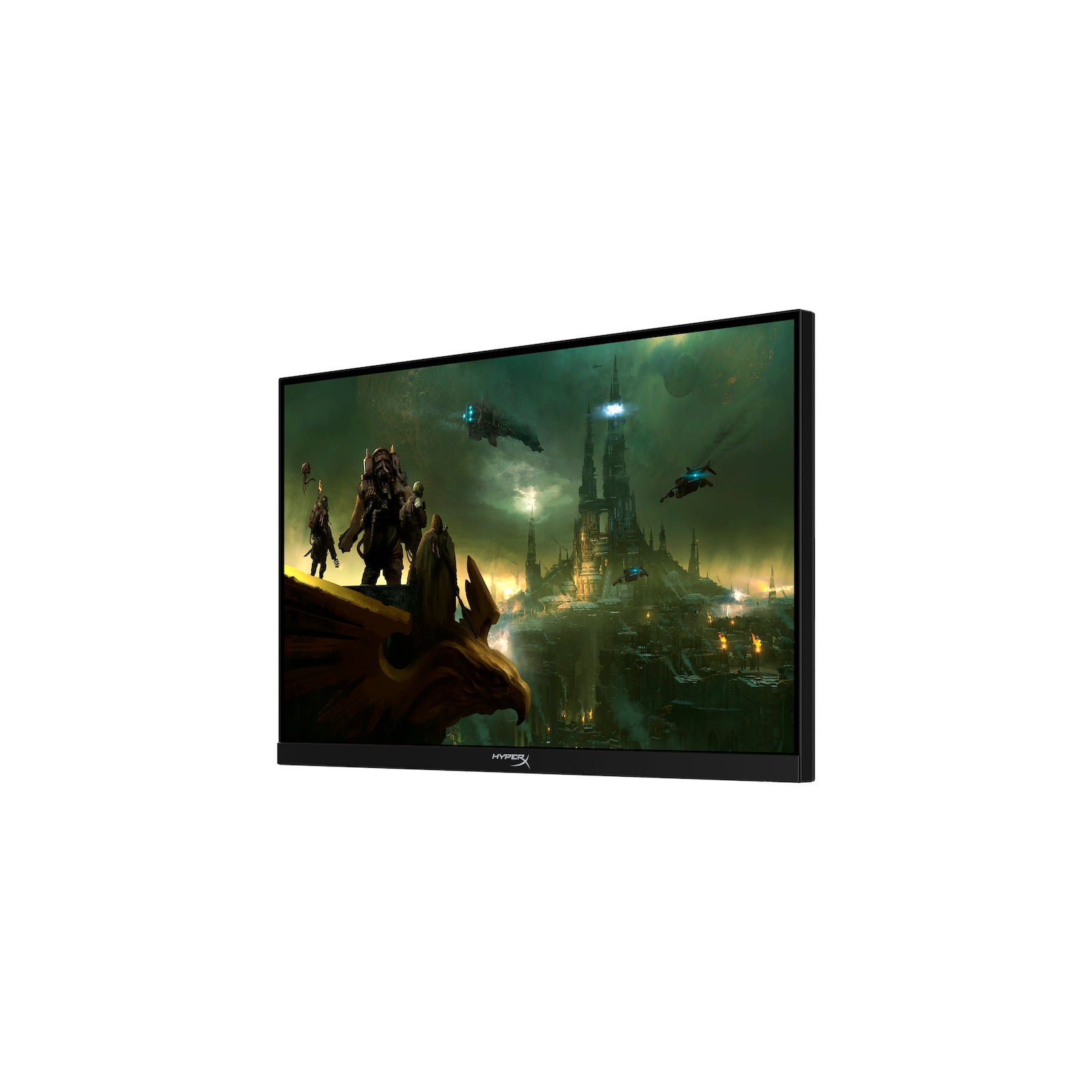 HyperX Armada 25 FHD Gaming Monitor without arm showing the left front hand side view featuring 240Hz refresh rate