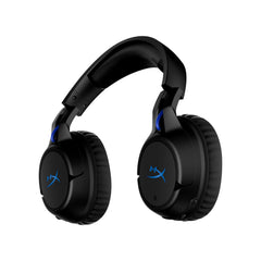 Front side view of Cloud Flight PS5/PS4 wireless gaming headset displaying 90 degree rotating ear cups