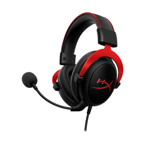 HyperX Cloud II red gaming headset displaying the front left hand side 
