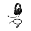 HyperX Cloud III Black Angled View With Accessories Including Microphone and Cable