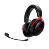 HyperX Cloud III Wireless Black-Red Gaming Headset - main angled view pointing to the left side featuring detachable microphone