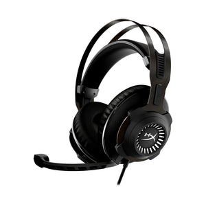 HyperX Cloud Revolver gaming headset displaying the front left hand side featuring the detachable noise cancelling microphone