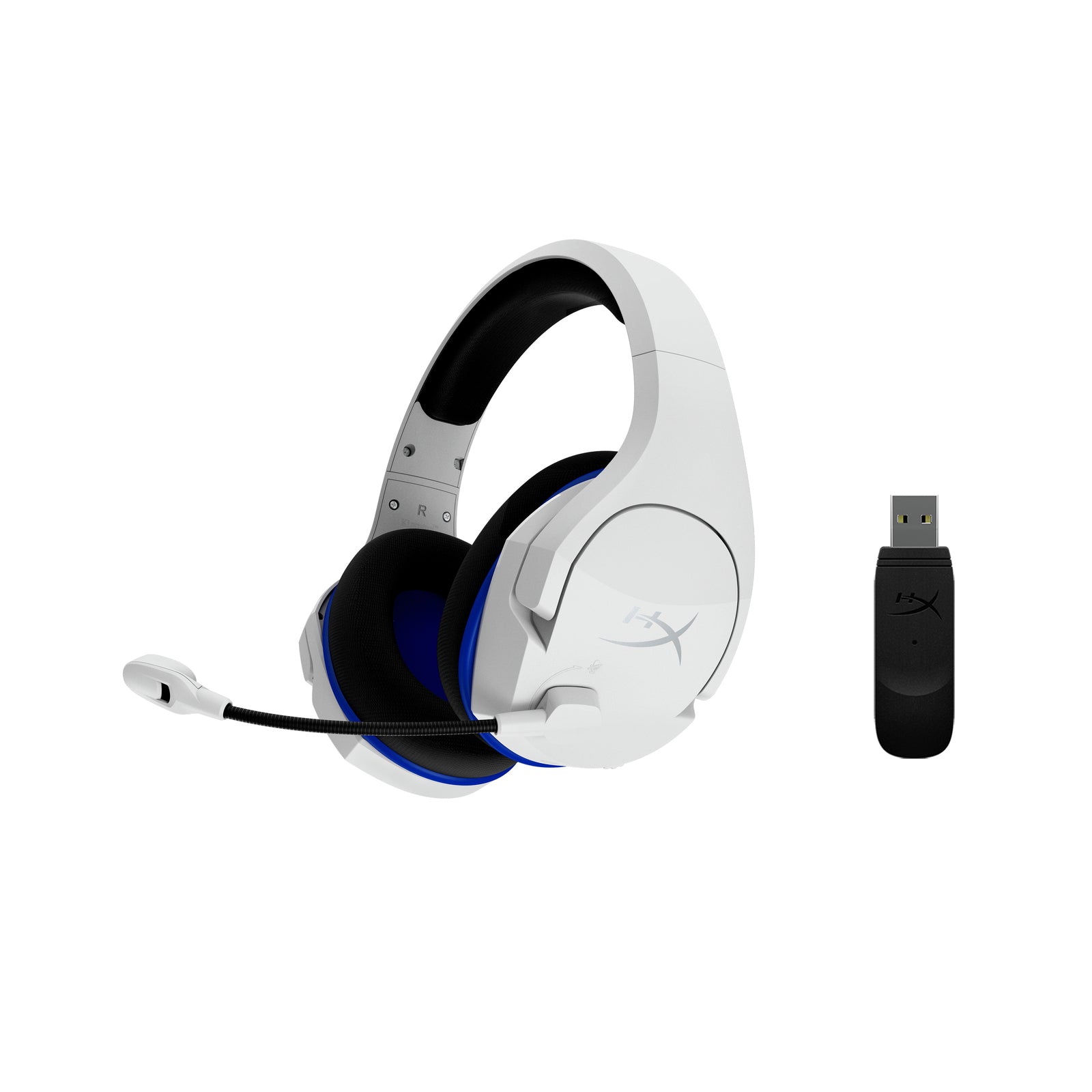 HyperX Cloud Stinger Core - Wireless Gaming Headset (White-Blue) - PS5-PS4 - 02