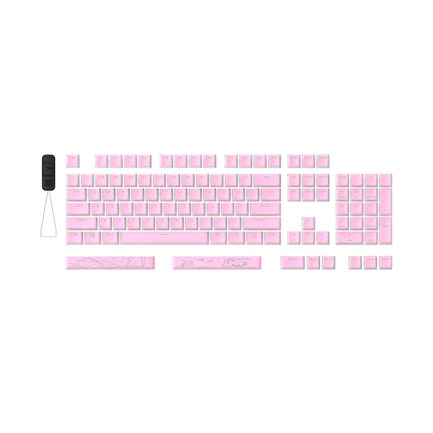 HyperX Pudding Keycaps 2 - Full Key Set - PBT - Pink (US Layout) - 03