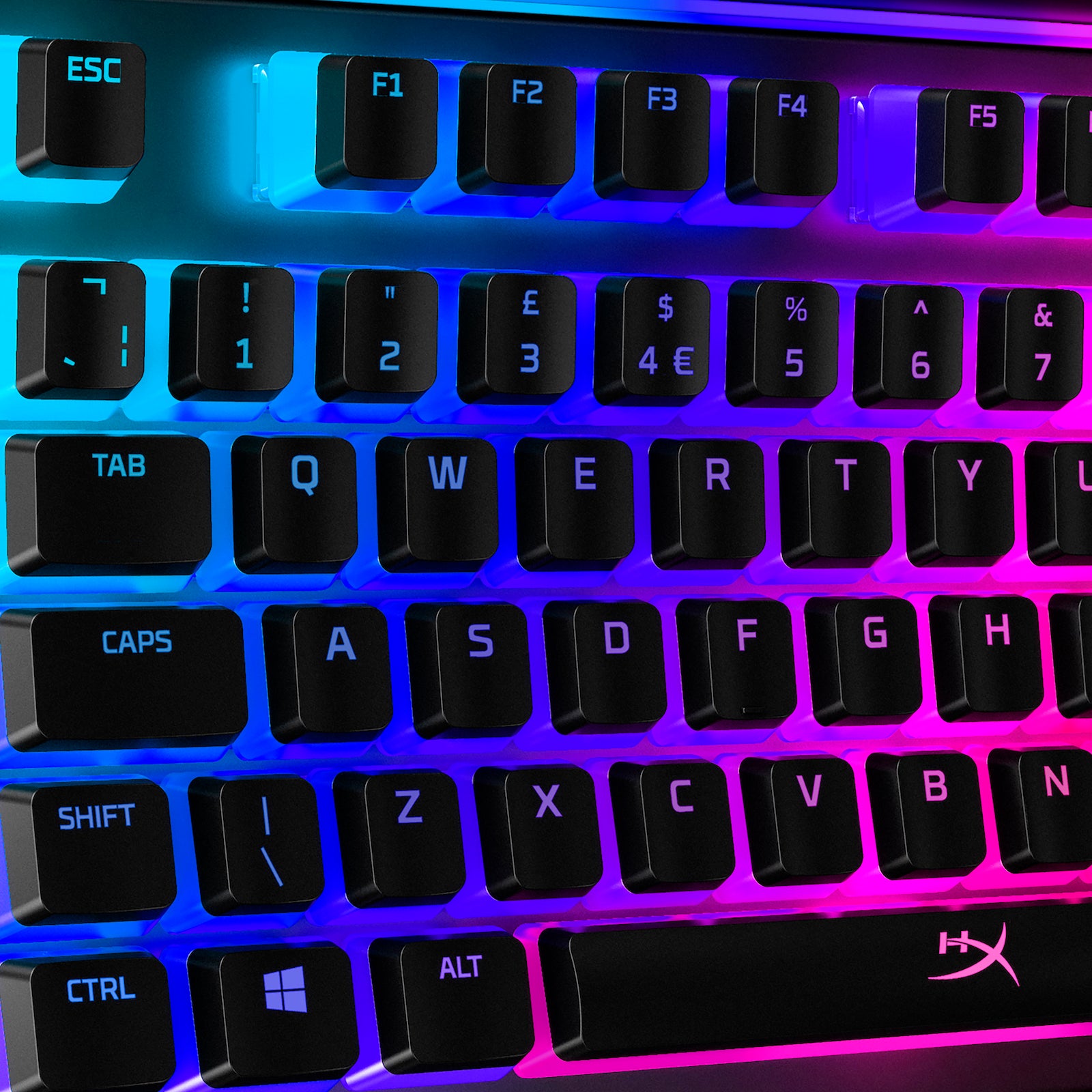 HyperX Pudding Keycaps - Full Key Set - ABS - Black (UK Layout) - 04