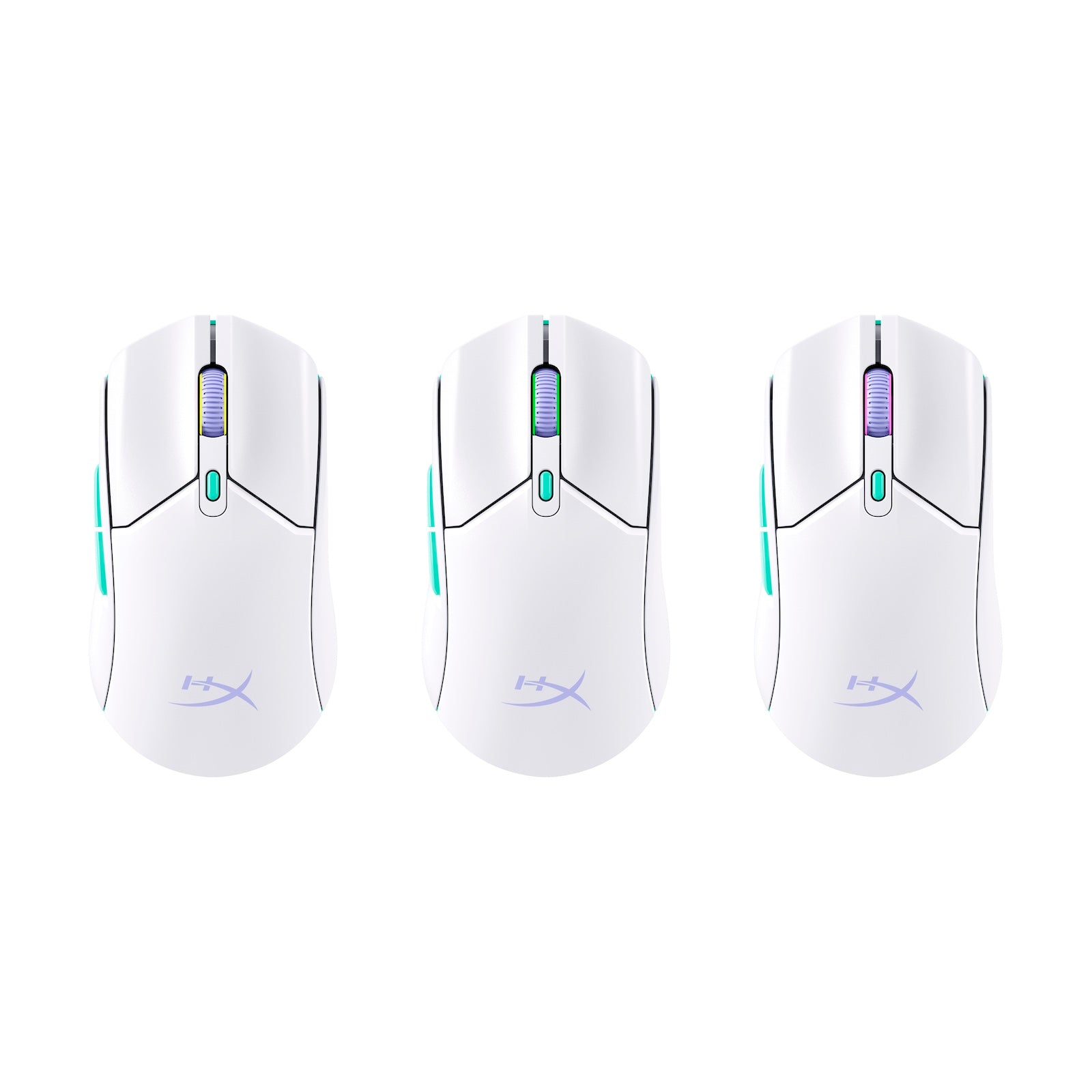 HyperX Pulsefire Haste 2 Core Wls - Gaming Mouse (Wht/Grn/Pur) - 07
