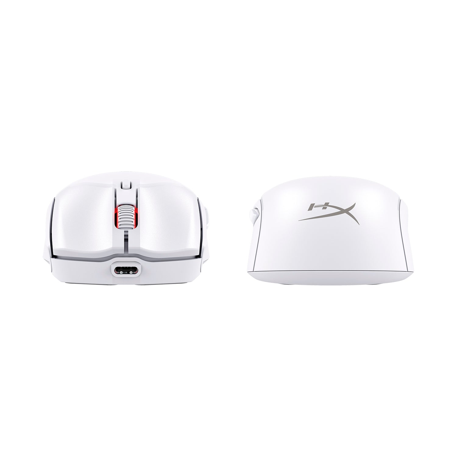 HyperX Pulsefire Haste 2 Mini Wireless White Gaming Mouse - front and back view