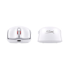 HyperX Pulsefire Haste 2 Mini Wireless White Gaming Mouse - front and back view