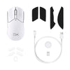 HyperX Pulsefire Haste 2 Mini Wireless White Gaming Mouse - view from above showing accessories