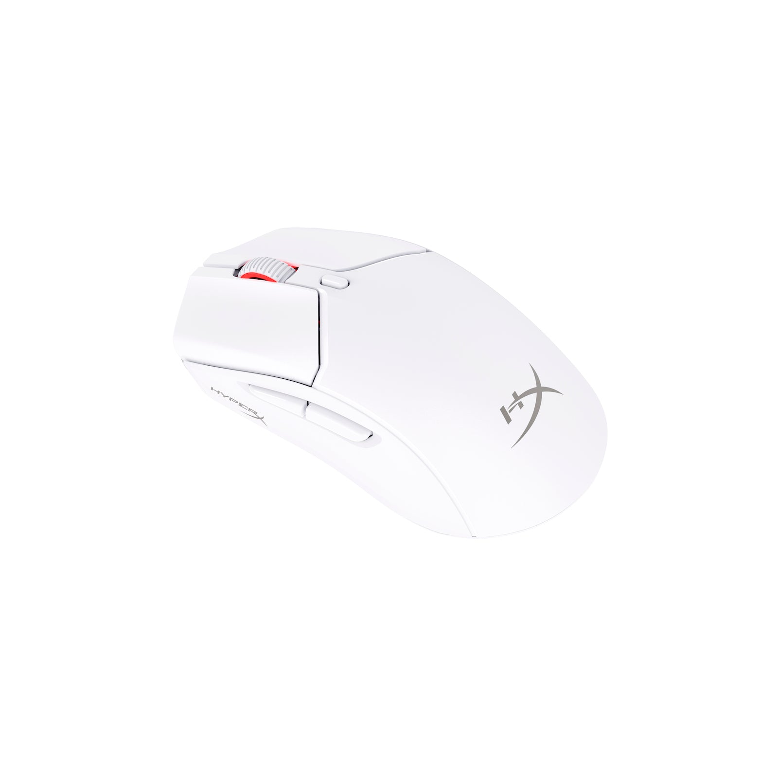 HyperX Pulsefire Haste 2 Wireless White Gaming Mouse -  angled view from the right side