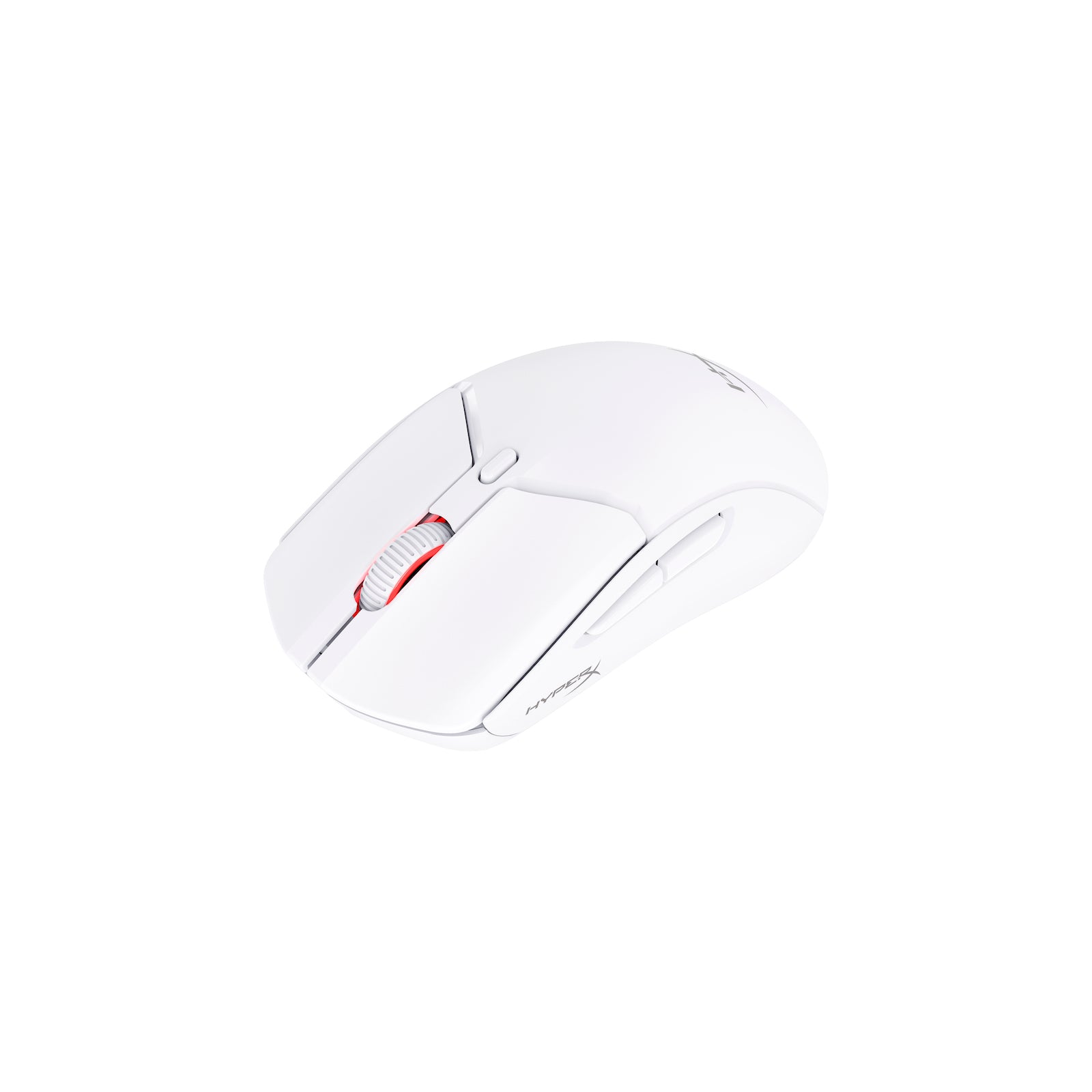 HyperX Pulsefire Haste 2 Wireless White Gaming Mouse -  angled view from the left side