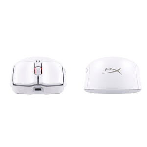 HyperX Pulsefire Haste 2 Wireless White Gaming Mouse -  front and back view