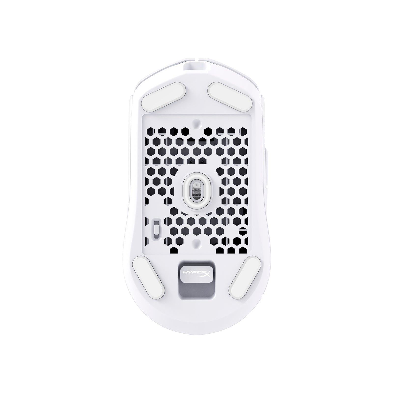HyperX Pulsefire Haste 2 Wireless White Gaming Mouse -  view from the bottom side