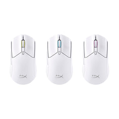 HyperX Pulsefire Haste 2 Wireless White Gaming Mouse - showing RGB effects