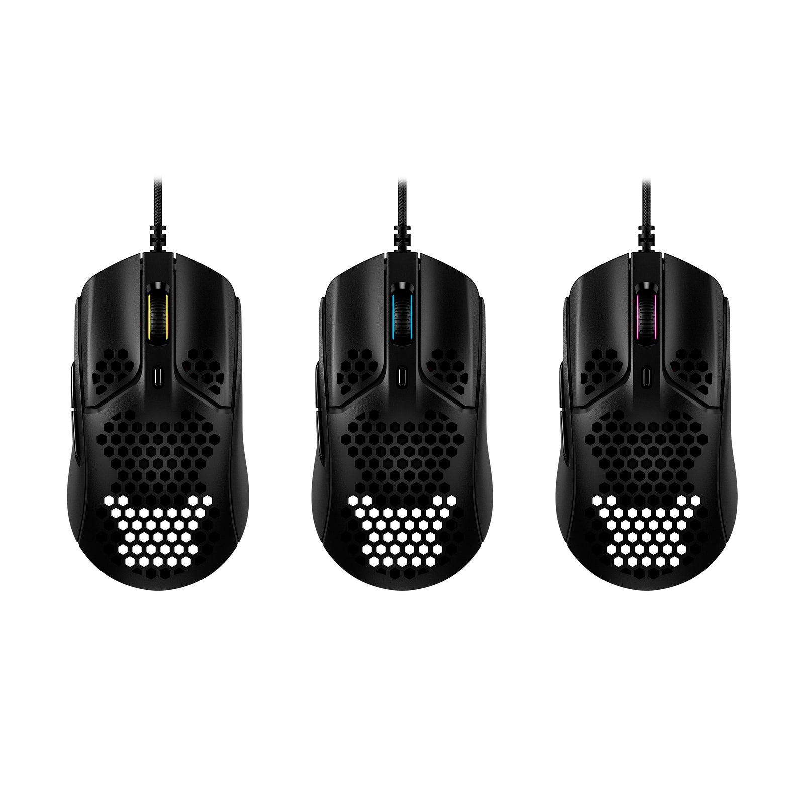 HyperX Pulsefire Haste Black Gaming Mouse - view of RGB effects