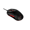 HyperX Pulsefire Haste Red-Black Gaming Mouse - angled view from the left side