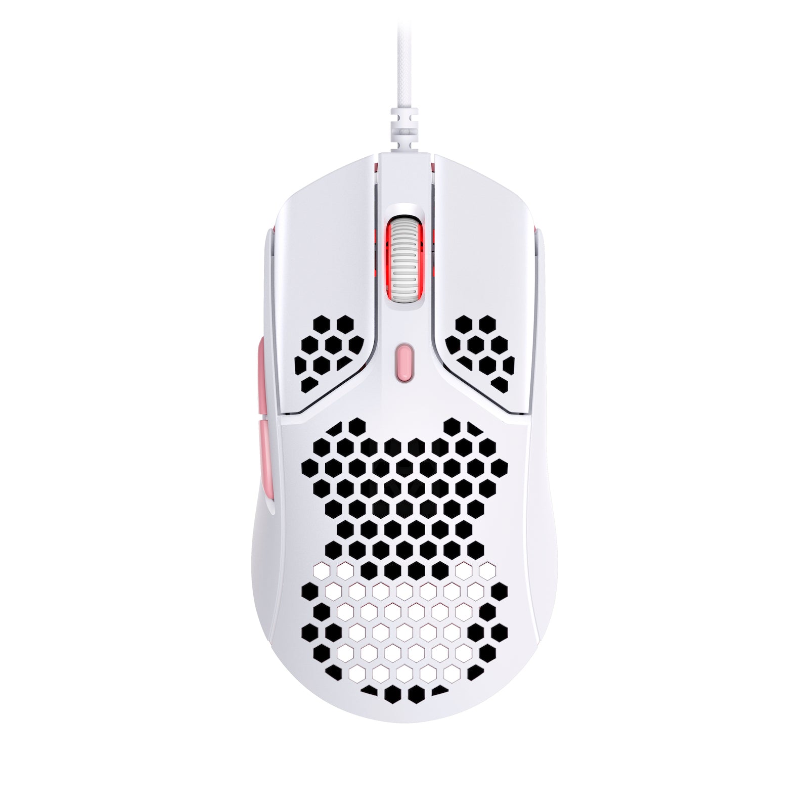 HyperX Pulsefire Haste White-Pink Gaming Mouse - view from above