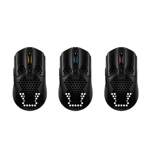 HyperX Pulsefire Haste White Wireless Black Gaming Mouse - displaying RGB effects