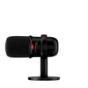 HyperX SoloCast Microphone Black twisted showing the front side view featuring Cardioid polar pattern