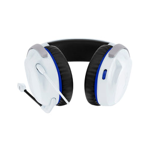 HyperX CloudX Stinger 2 White Gaming Headset for PlayStation - front view featuring controls and earcups