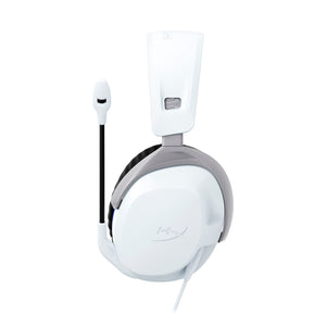 HyperX CloudX Stinger 2 White Gaming Headset for PlayStation - side view featuring the earcups and microphone