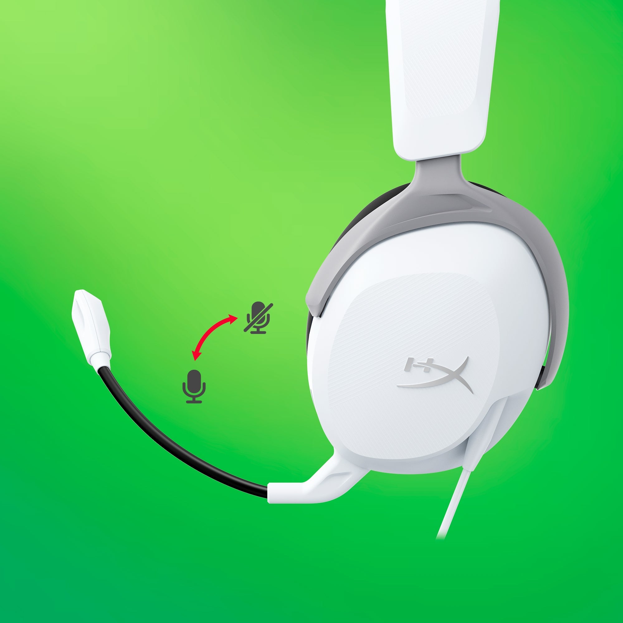 Swivel-to-mute noise-cancelling microphone
