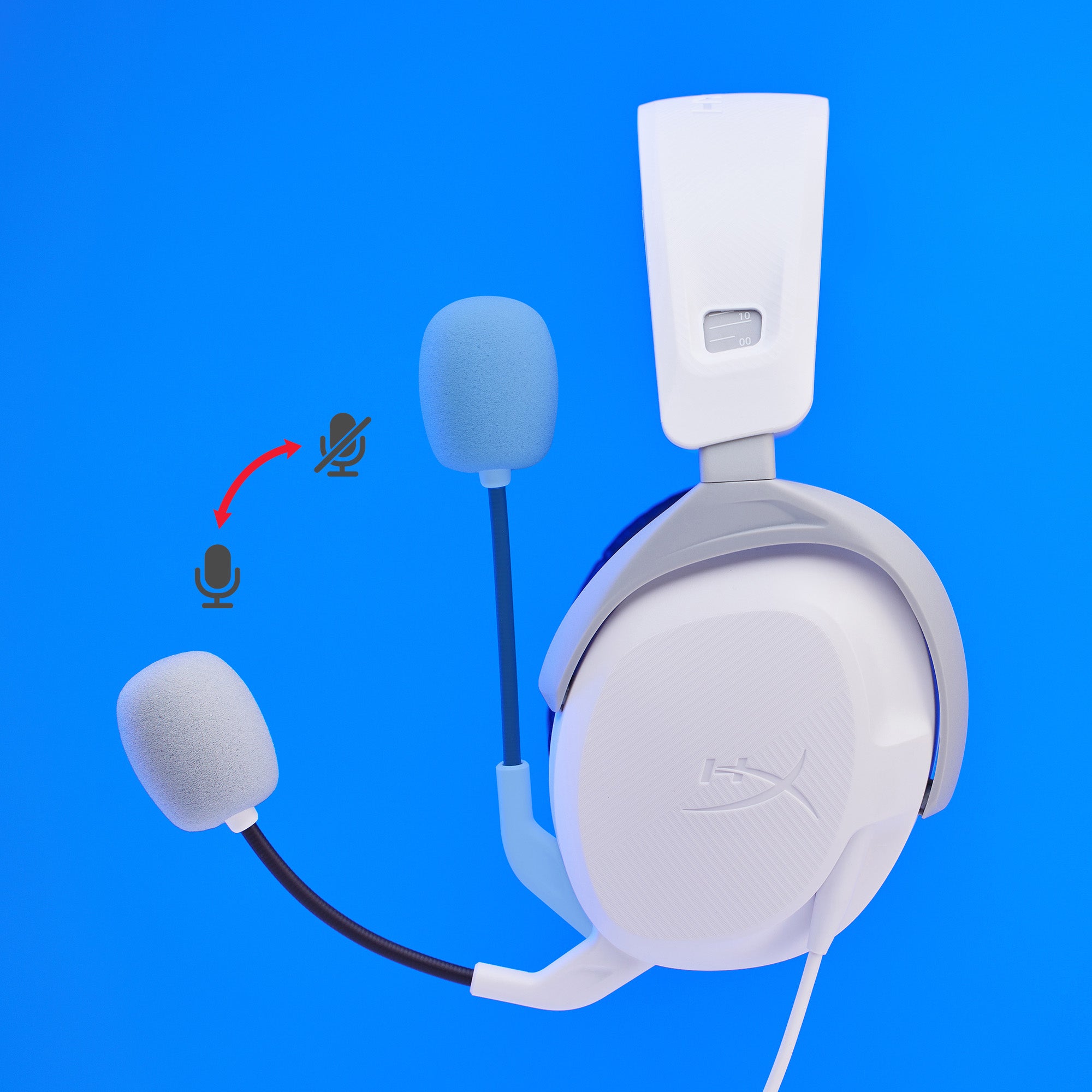 Intuitive swivel-to-mute mic