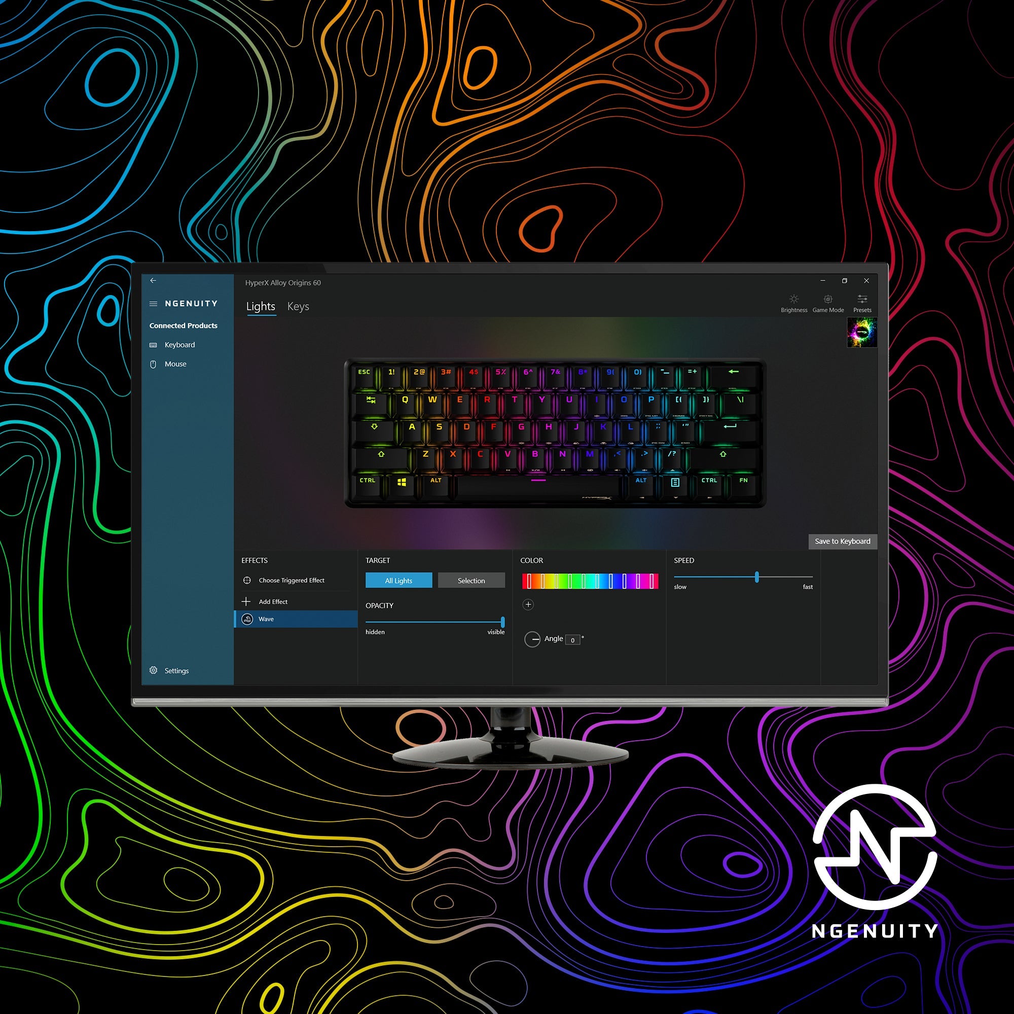 Advanced customization with HyperX NGENUITY