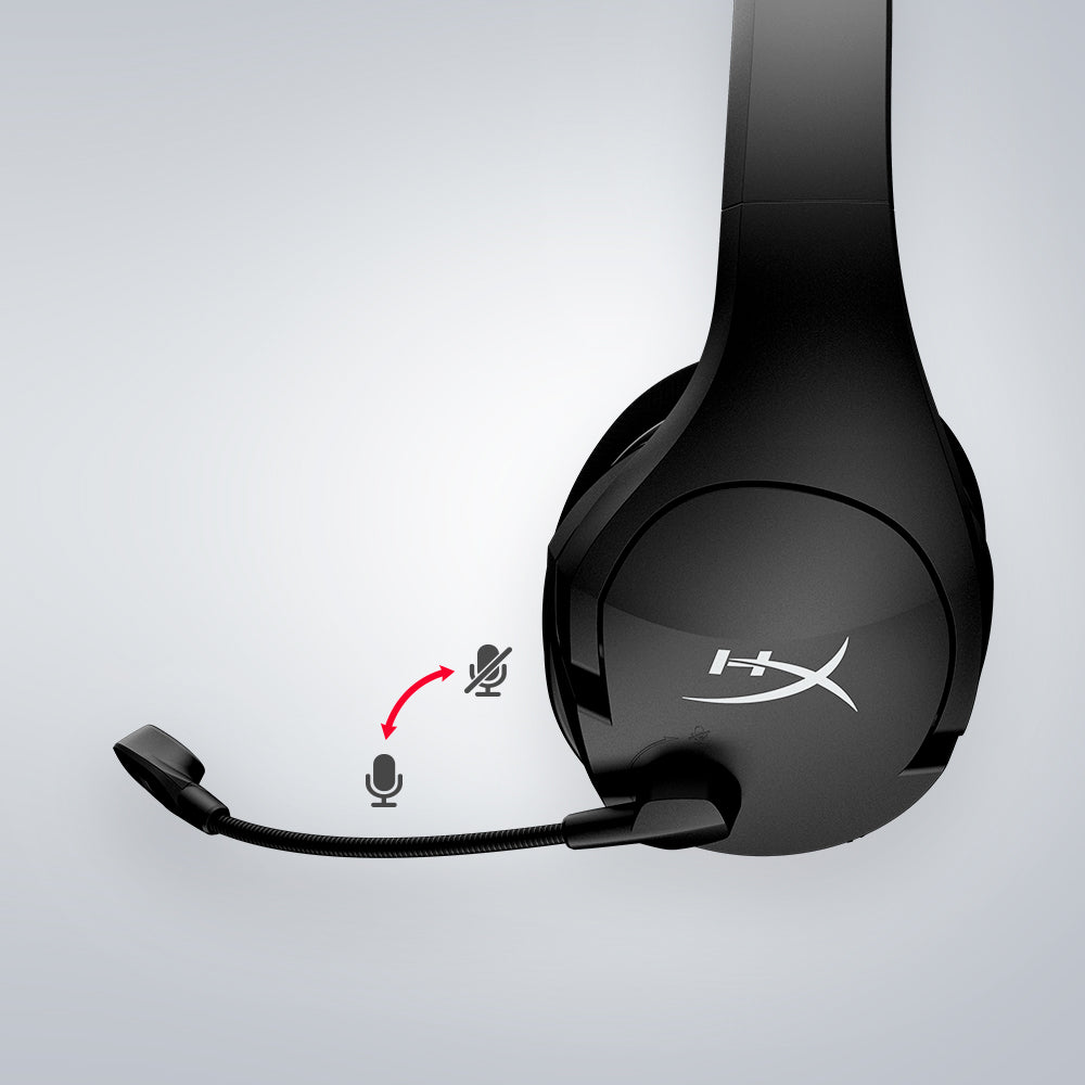 Swivel-to-mute noise-cancelling mic