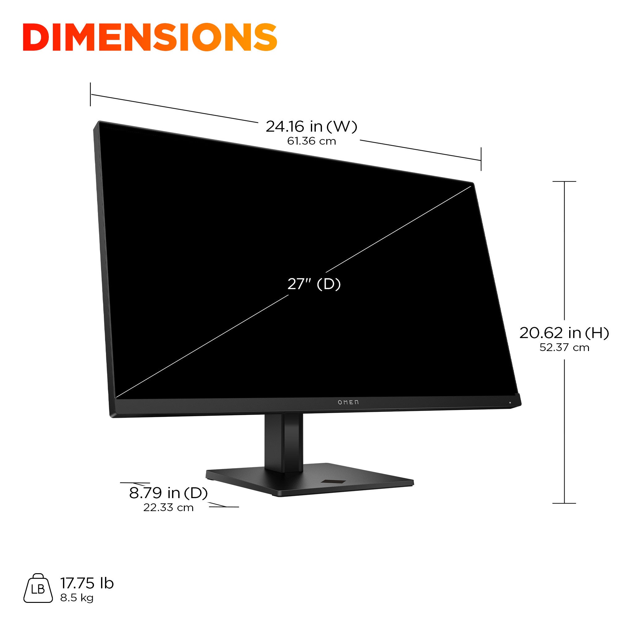 OMEN 27 inch FHD 180Hz Gaming Monitor - OMEN 27 G2 - 09