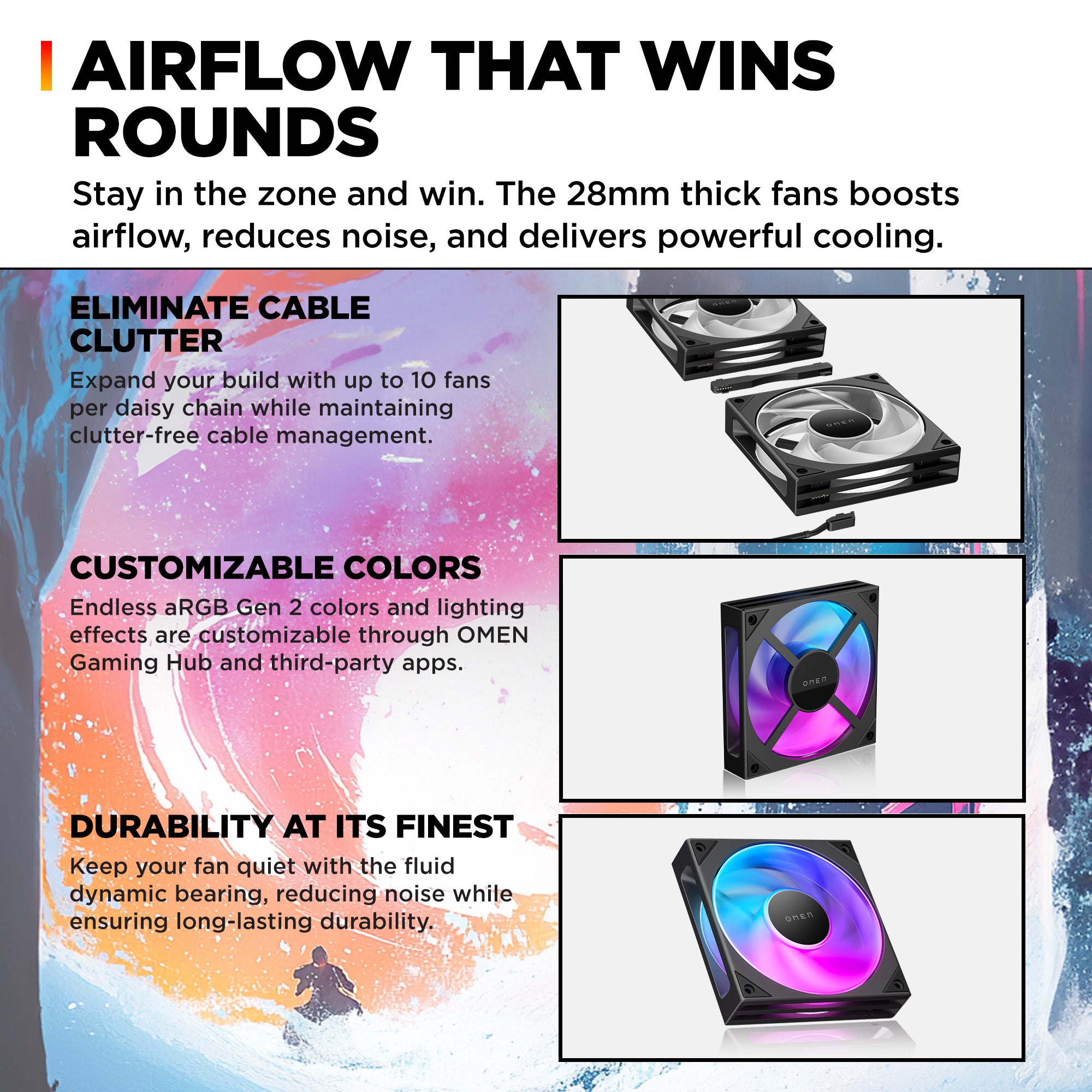 OMEN Modular 120mm Fan - Triple Pack Black - 02