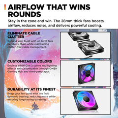 OMEN Modular 120mm Fan - Triple Pack Black - 02