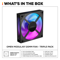 OMEN Modular 120mm Fan - Triple Pack Black - 05