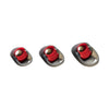 Black and Red HyperX Cloud Earbuds Main Product Image Showing Accessories