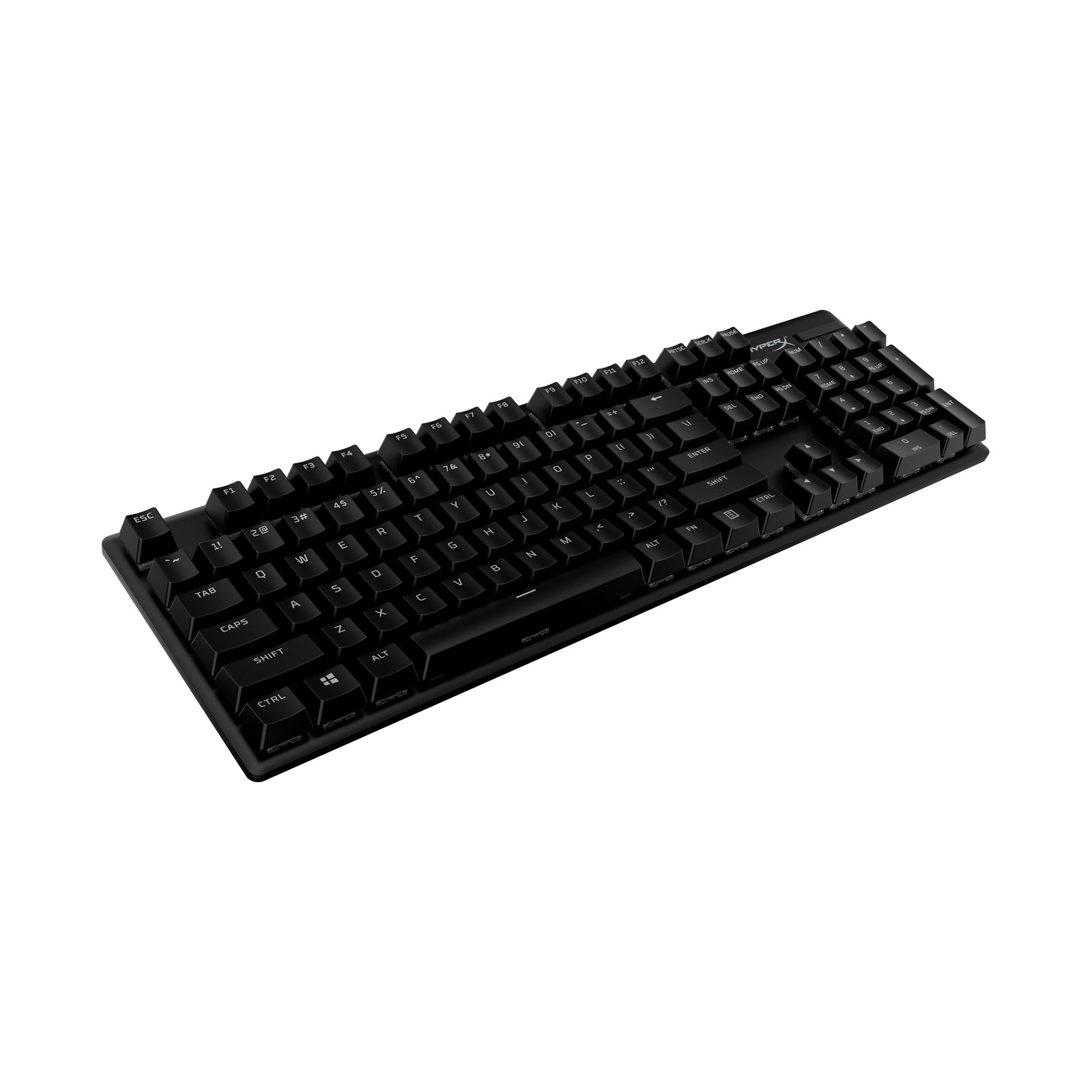HyperX PBT Keycaps in Black color on an unlit keyboard