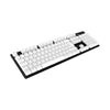 HyperX PBT Keycaps in White on an unlit keyboard