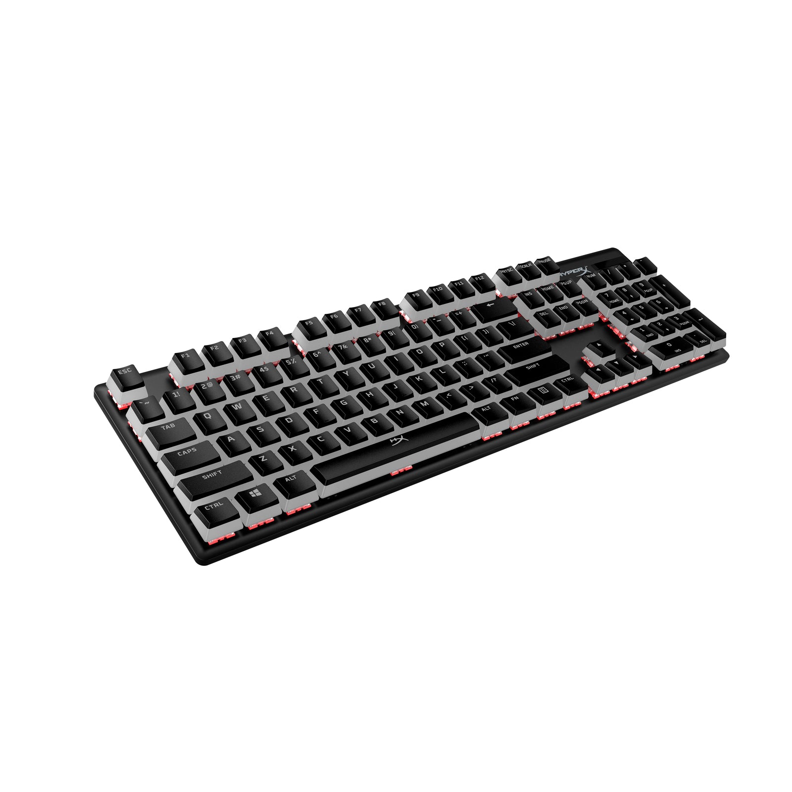 HyperX Pudding Keycaps PBT Black on an unlit keyboard