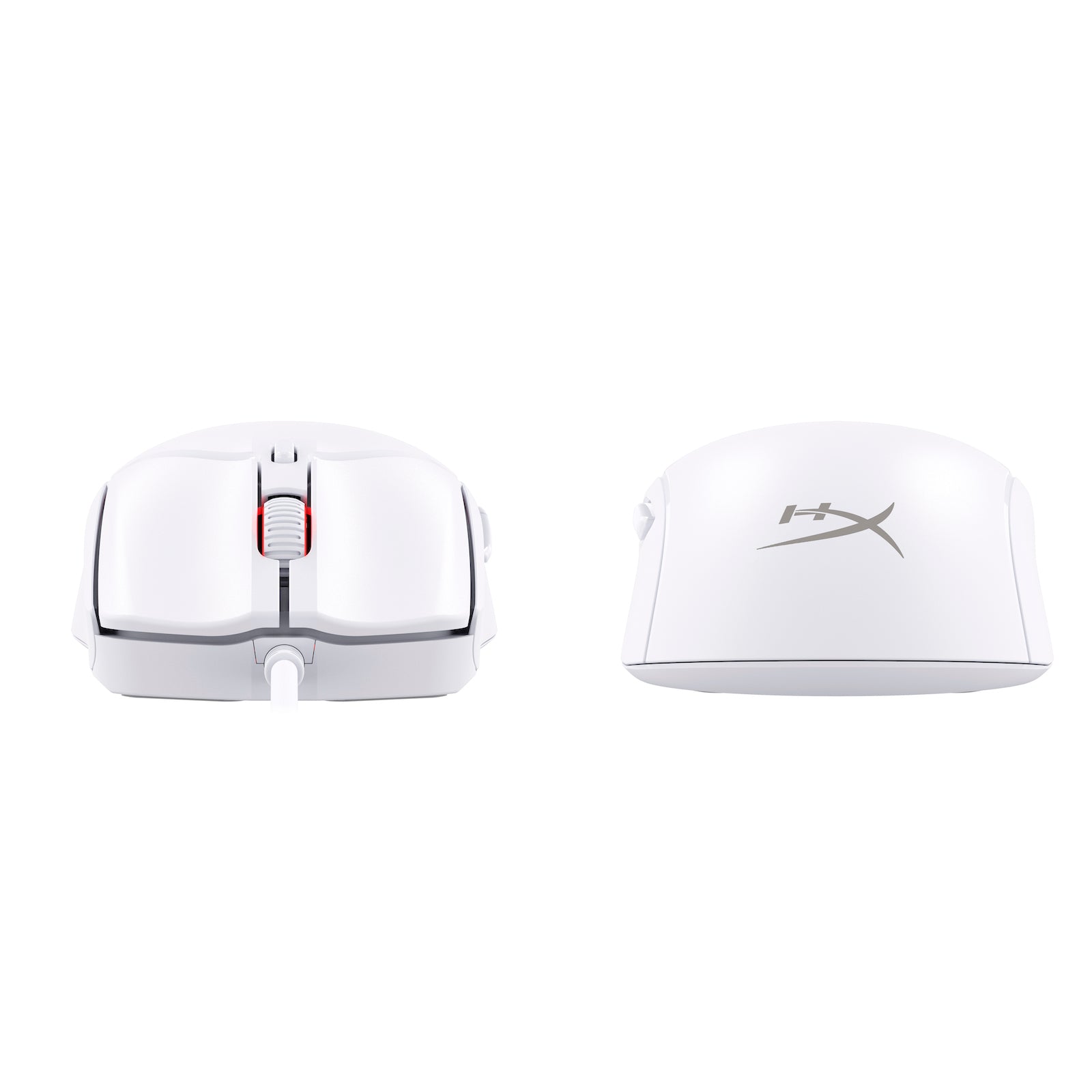 HyperX Pulsefire Haste 2 White Gaming Mouse Showing Both Front and Back Sides