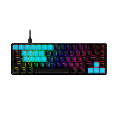 Front view of HyperX rubber keycaps in blue